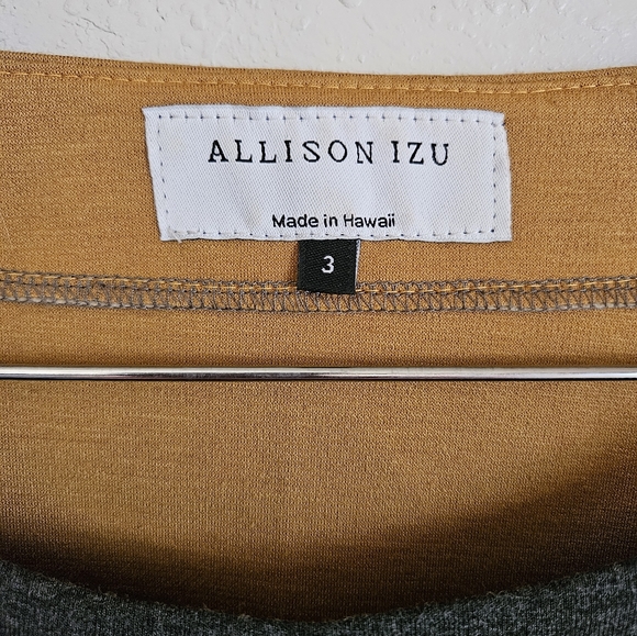 Allison Izu Mustard Yellow Gray Fall Autumn Plus Size Top Sz 3x - Picture 3 of 4
